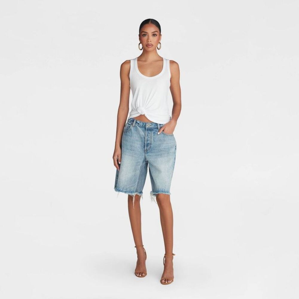 KBB by Kahlana -  Women's 'The Denim Bermuda Shorts'  Light Wash - Picture 3 of 3